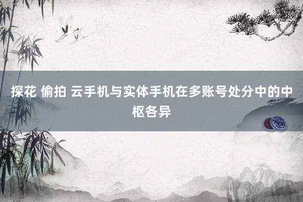 探花 偷拍 云手机与实体手机在多账号处分中的中枢各异