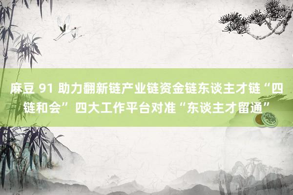 麻豆 91 助力翻新链产业链资金链东谈主才链“四链和会” 四大工作平台对准“东谈主才留通”